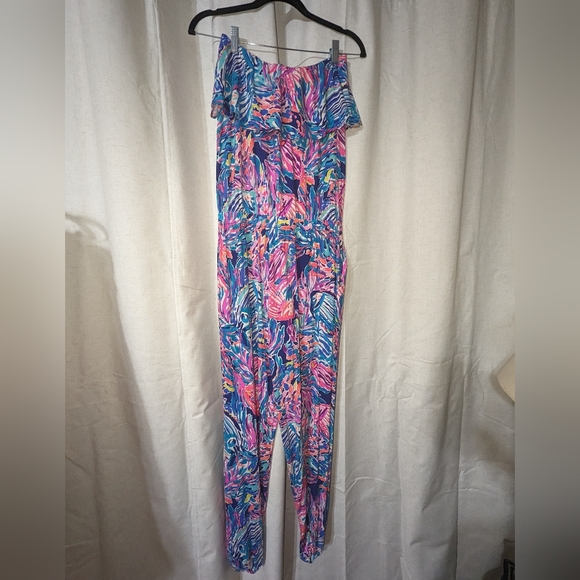 Lilly Pulitzer Pants - Lilly Pulitzer Strapless Ruffle Top Jumpsuit